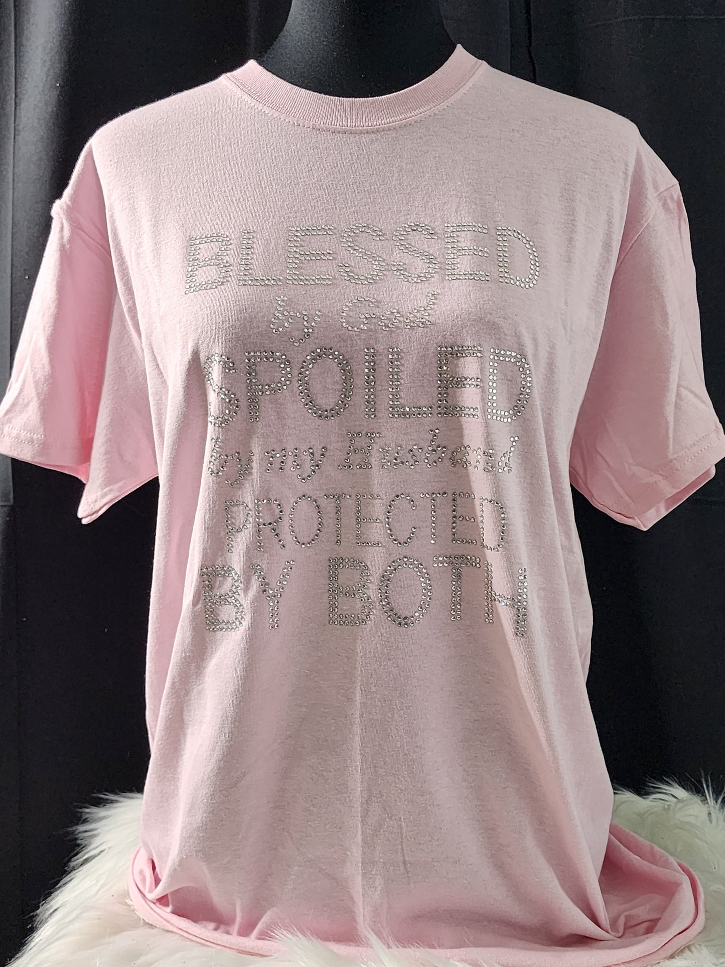 Blessed By God Spoiled By My Husband Bling Tee
