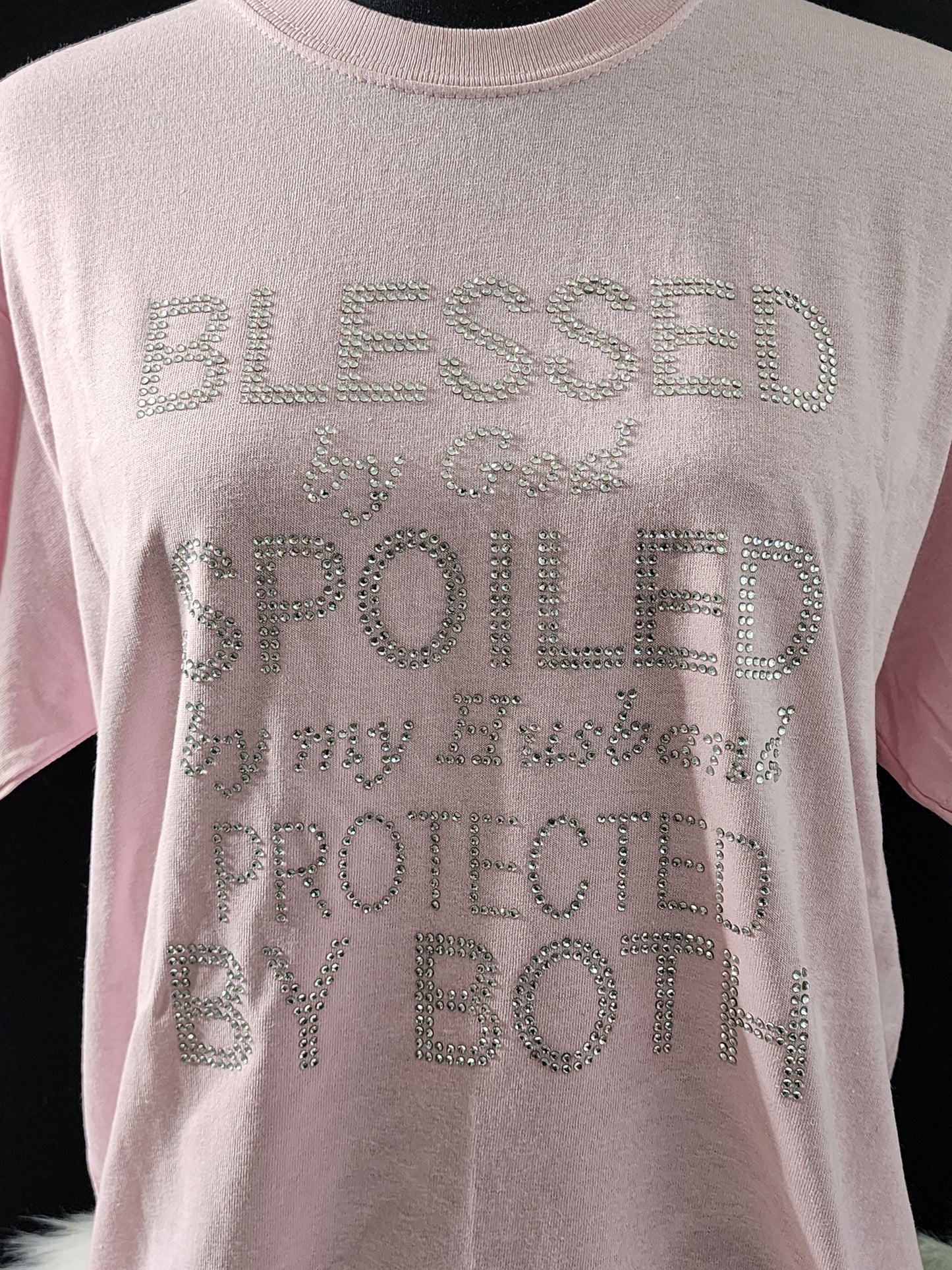 Blessed By God Spoiled By My Husband Bling Tee
