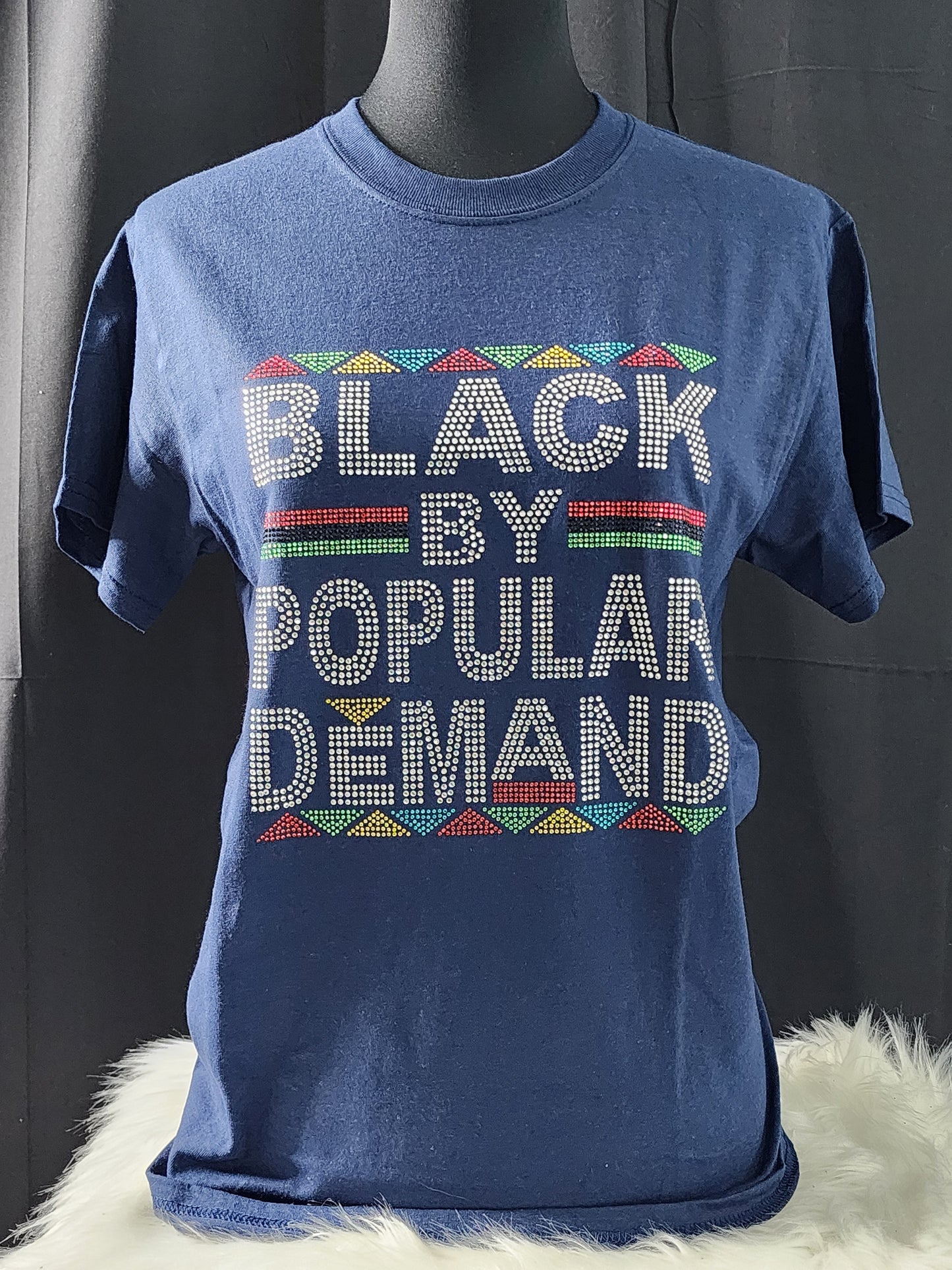 Black By Popular Demand Multi-Color Bling Tee