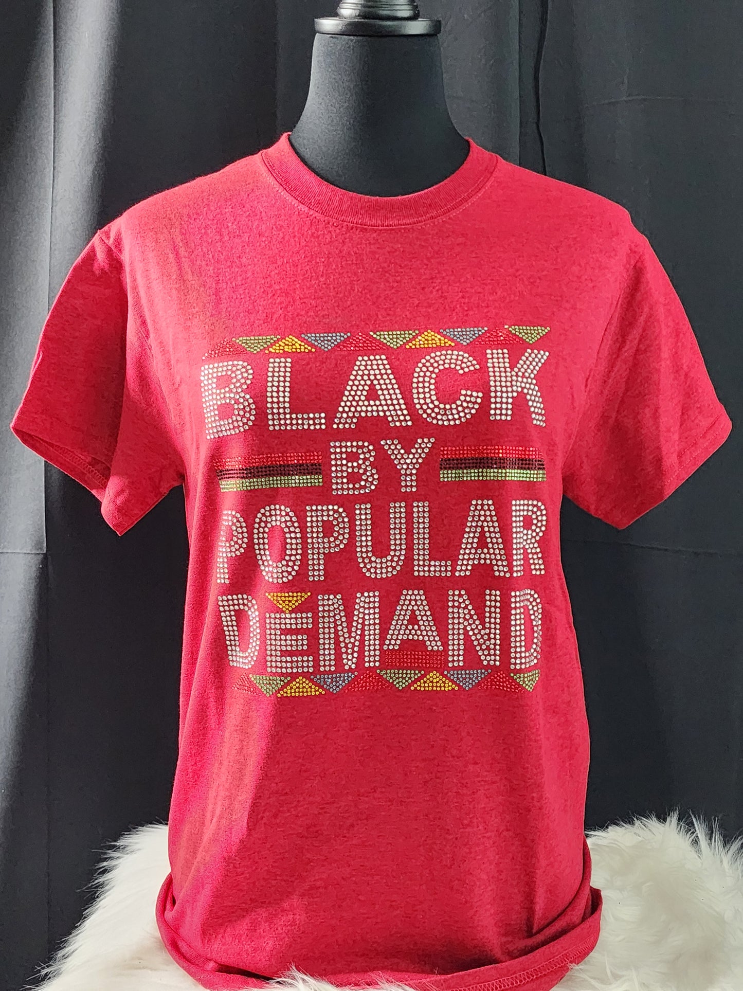 Black By Popular Demand Multi-Color Bling Tee