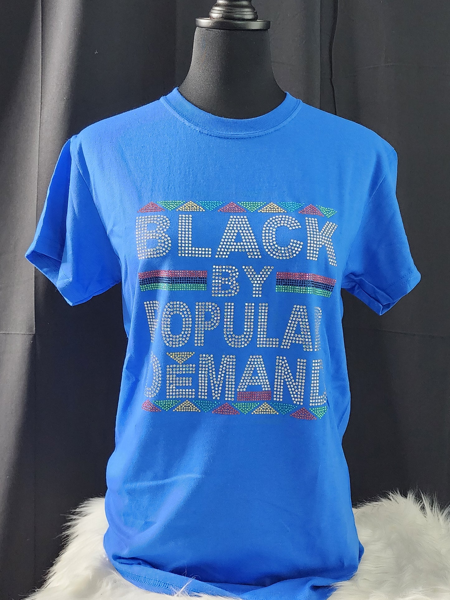 Black By Popular Demand Multi-Color Bling Tee