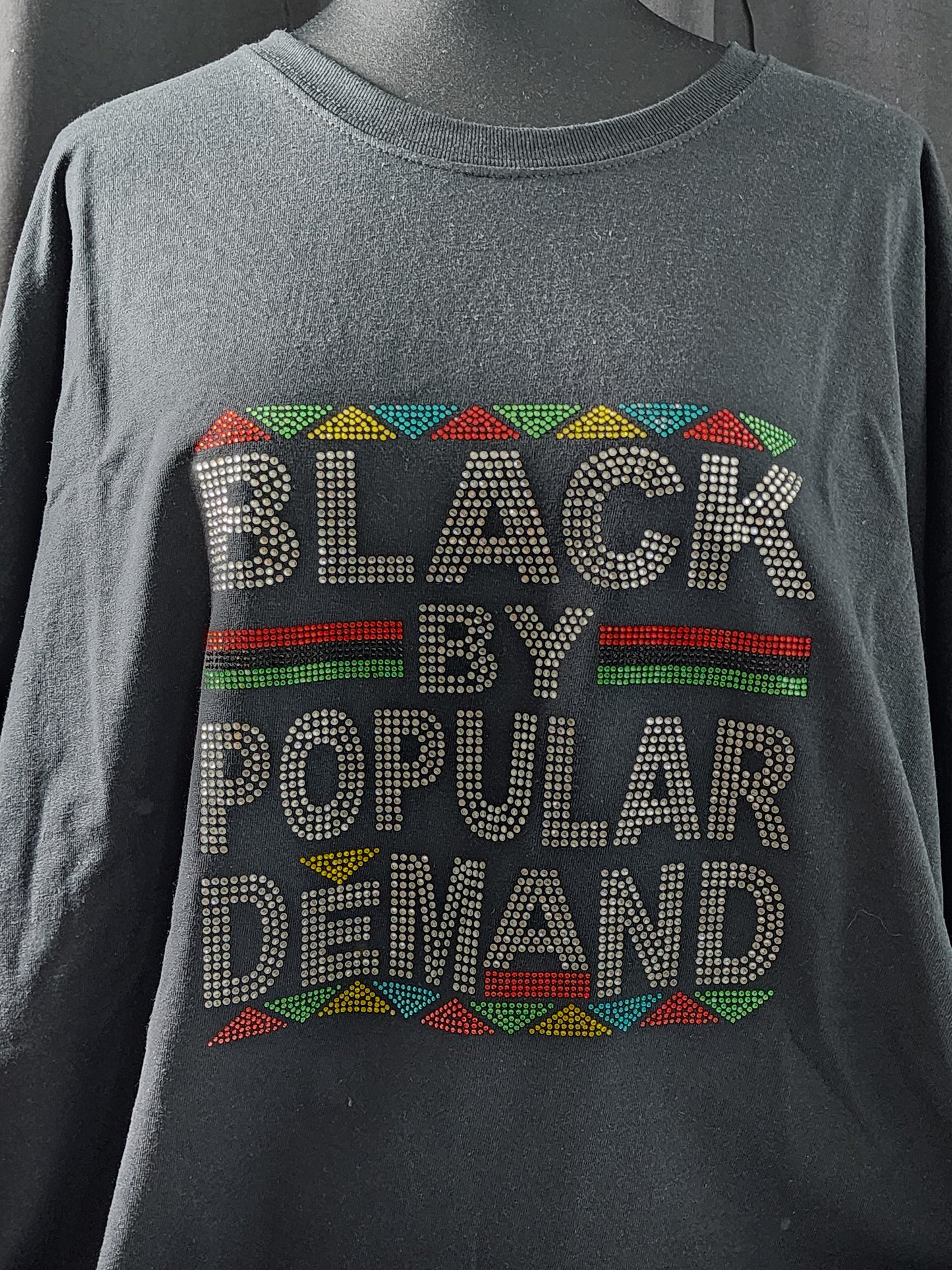 Black By Popular Demand Multi-Color Bling Tee