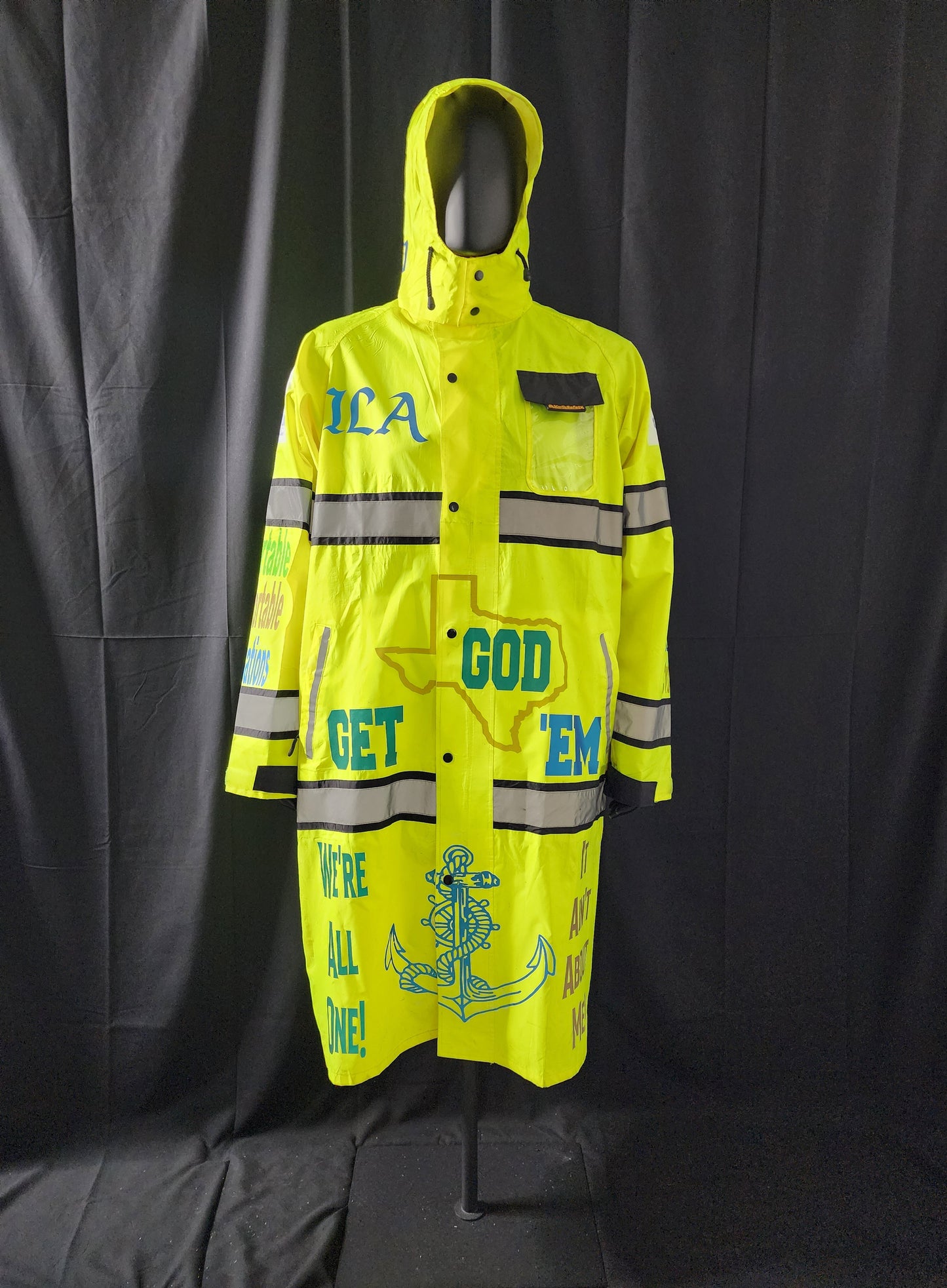 Hi-Visability Safety Rain Trench Coat Nascar Design