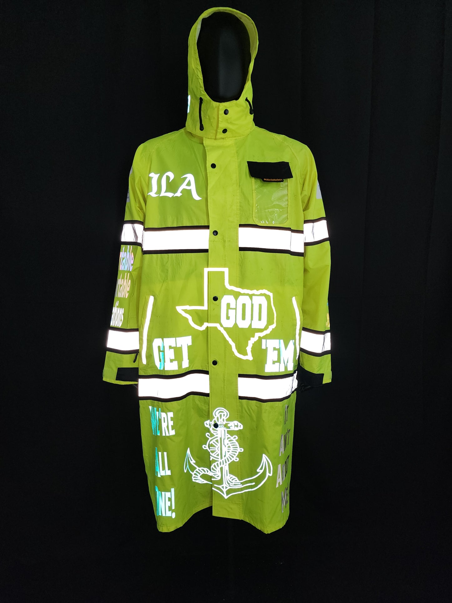 Hi-Visability Safety Rain Trench Coat Nascar Design