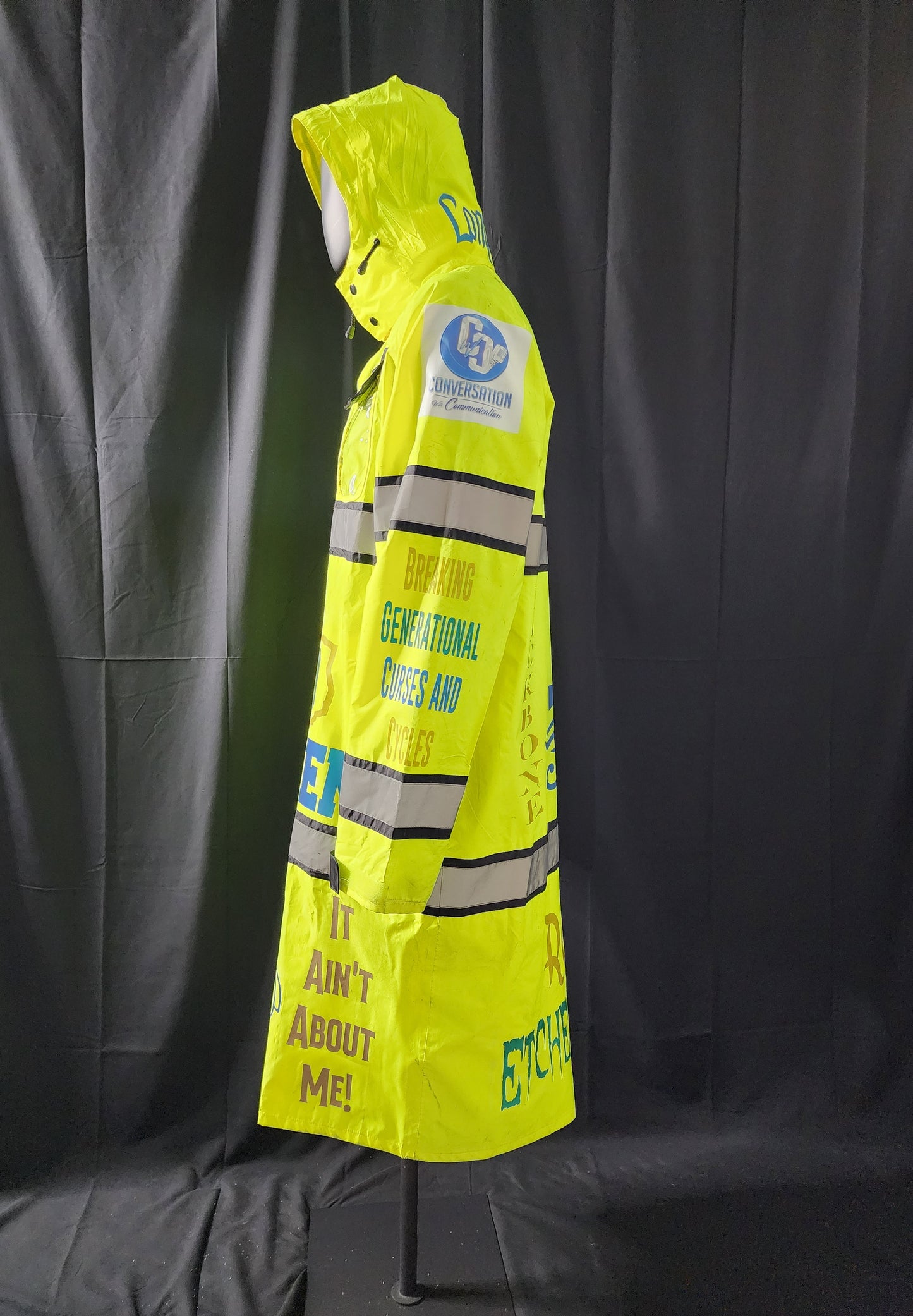 Hi-Visability Safety Rain Trench Coat Nascar Design