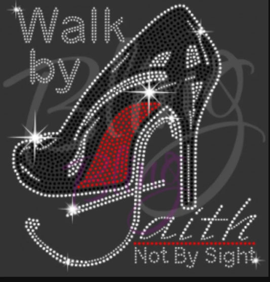 Walk By Faith Bling Tee