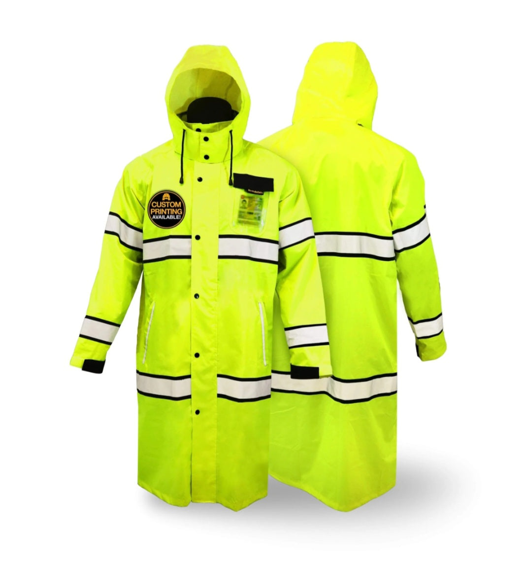 Hi-Visability Safety Rain Trench Coat Nascar Design